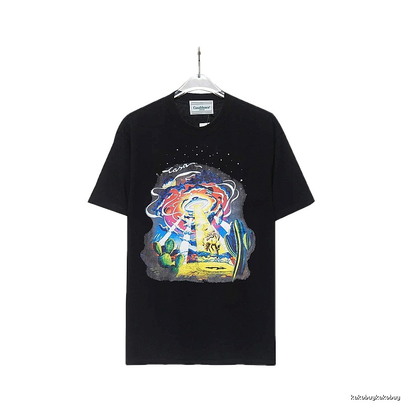 Black T-shirt with Casablanca starry sky print