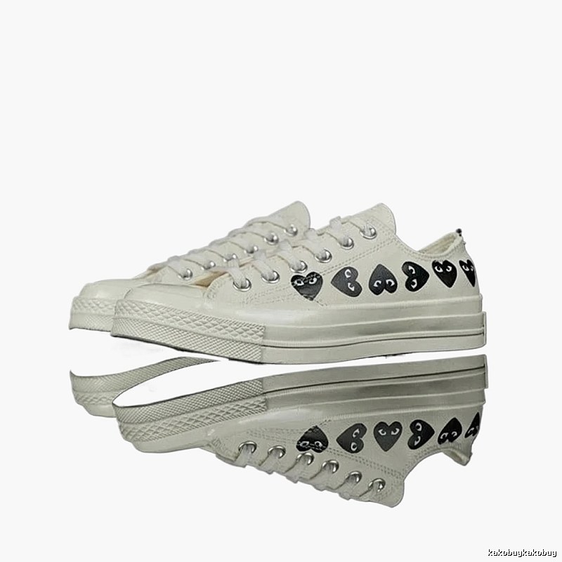 CDG Love Minimalist Style White Shoes