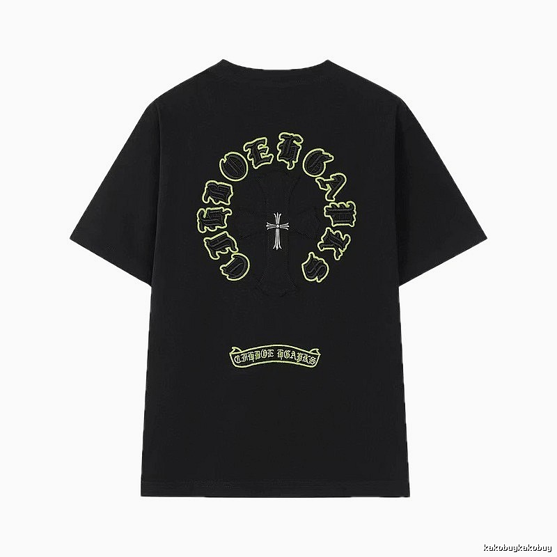 Chrome Hearts Cross Embroidered Street Style Black T-Shirt