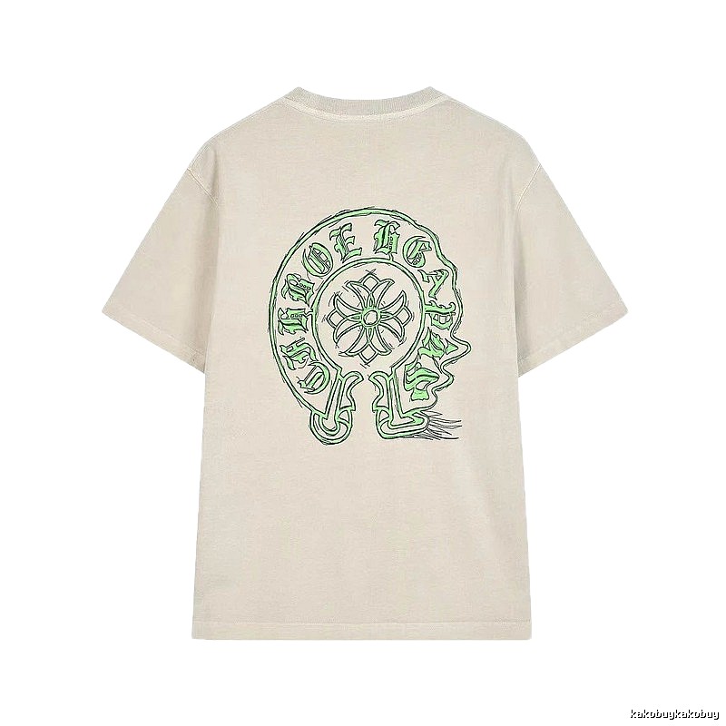 Chrome Hearts Horseshoe Cross Print Street Style Off-white T-shirt