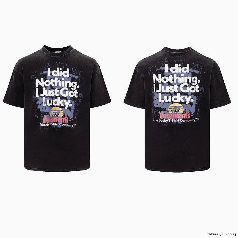 Classic Statement graphic T-shirt Black Colorful Lucky for Daily Styling
