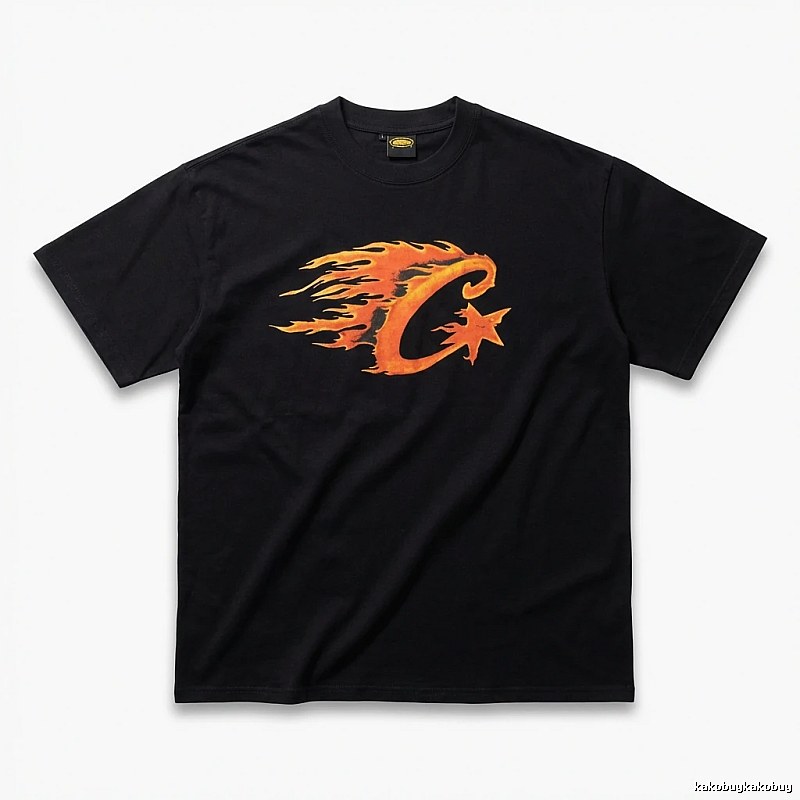 Corteiz Flame Wind Black T-shirt