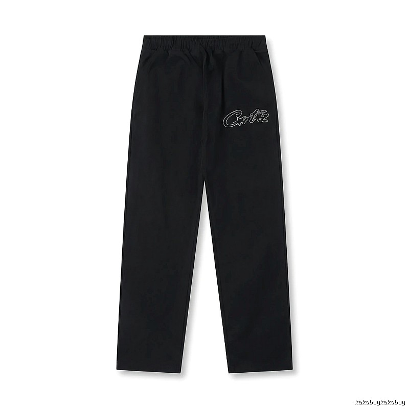 Corteiz minimalist style black long trousers