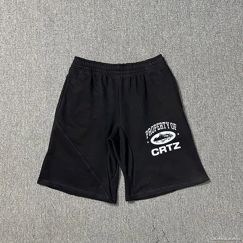 Corteiz trendy black shorts