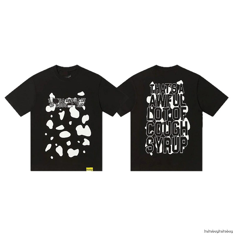 COUGH SYRUP Printed Street Style Black Short Sleeve T-shirt