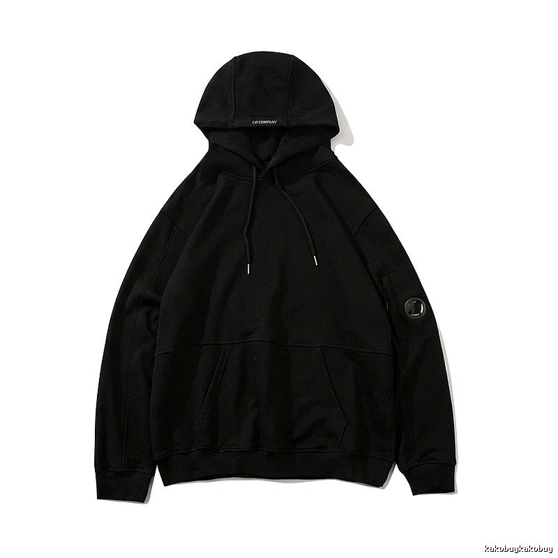 C.P. COMPANY minimalist style black hoodie
