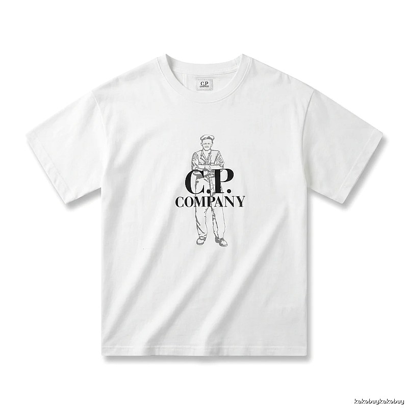 C.P. Retro Style White T-shirt