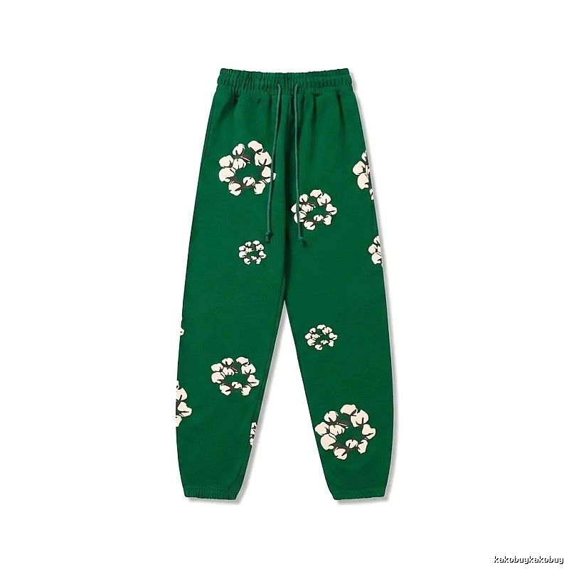 DENIM TEARS Floral Retro Green Sweatpants
