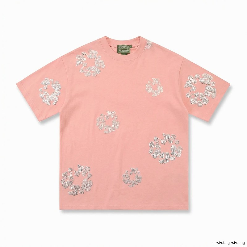 DENIM TEARS Pink Trendy Short-sleeve