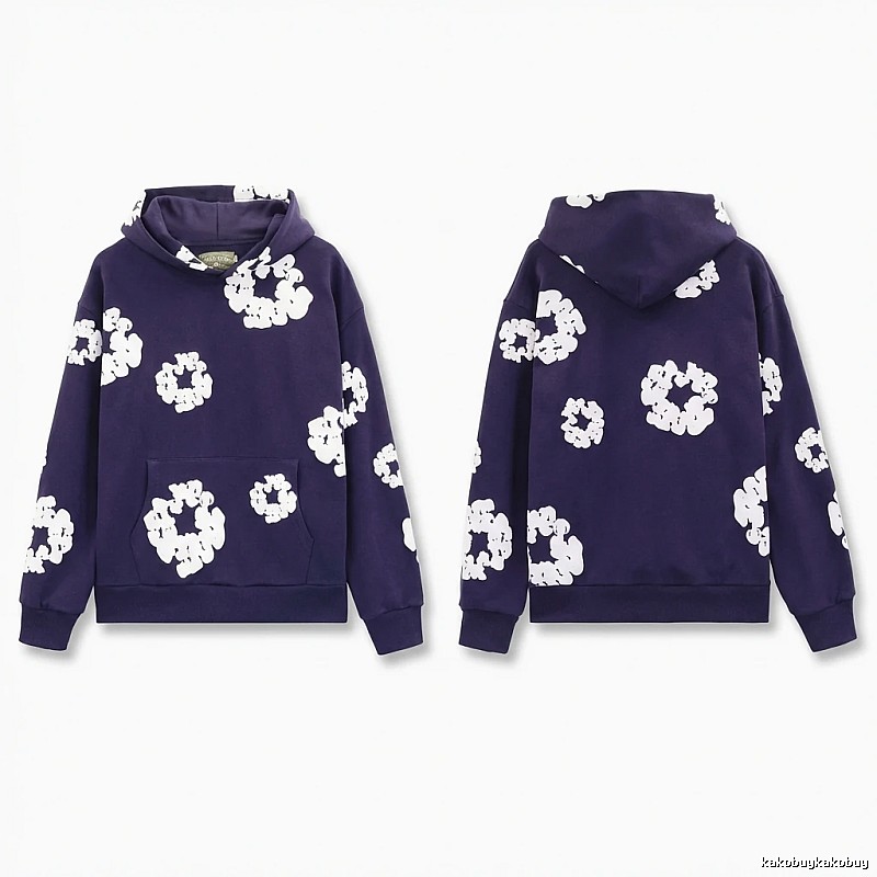 DENIM TEARS Printed Vintage Navy Blue Sweatshirt
