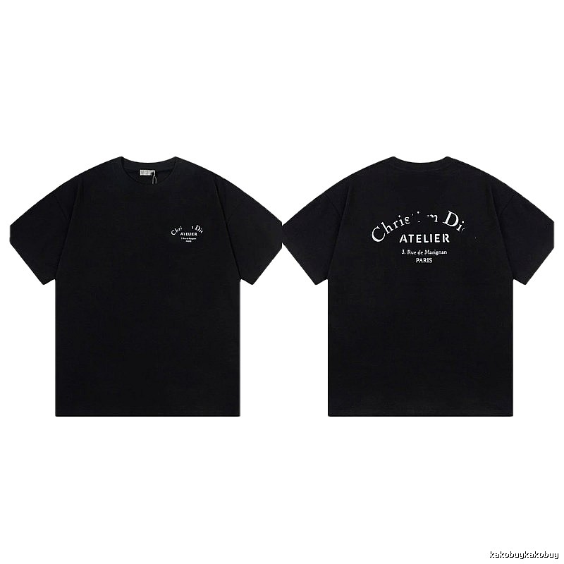 Dior Atelier Minimalist Style Black Short-sleeve T-shirt