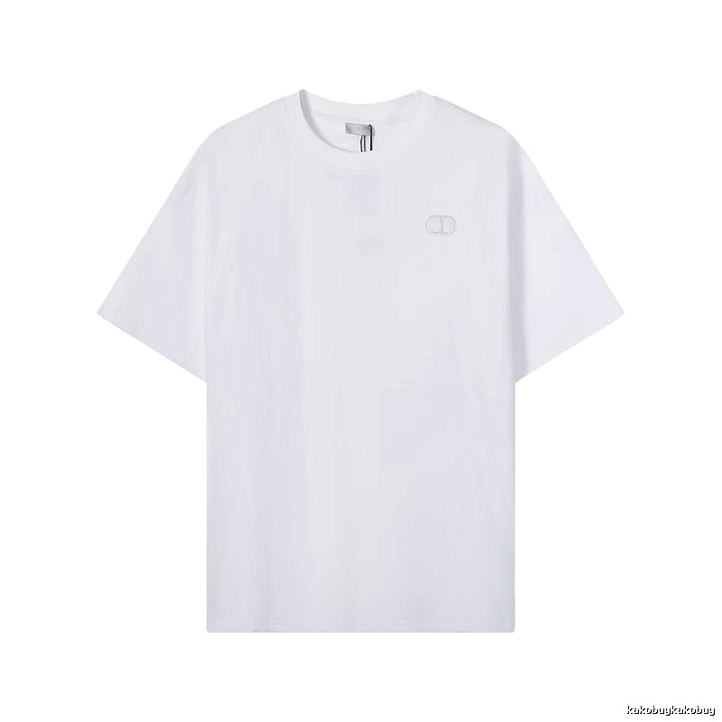 Dior CD Embroidered Minimalist Style White T-Shirt