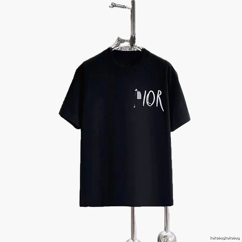 Dior Handwritten Graffiti Trendy Style Black T-Shirt