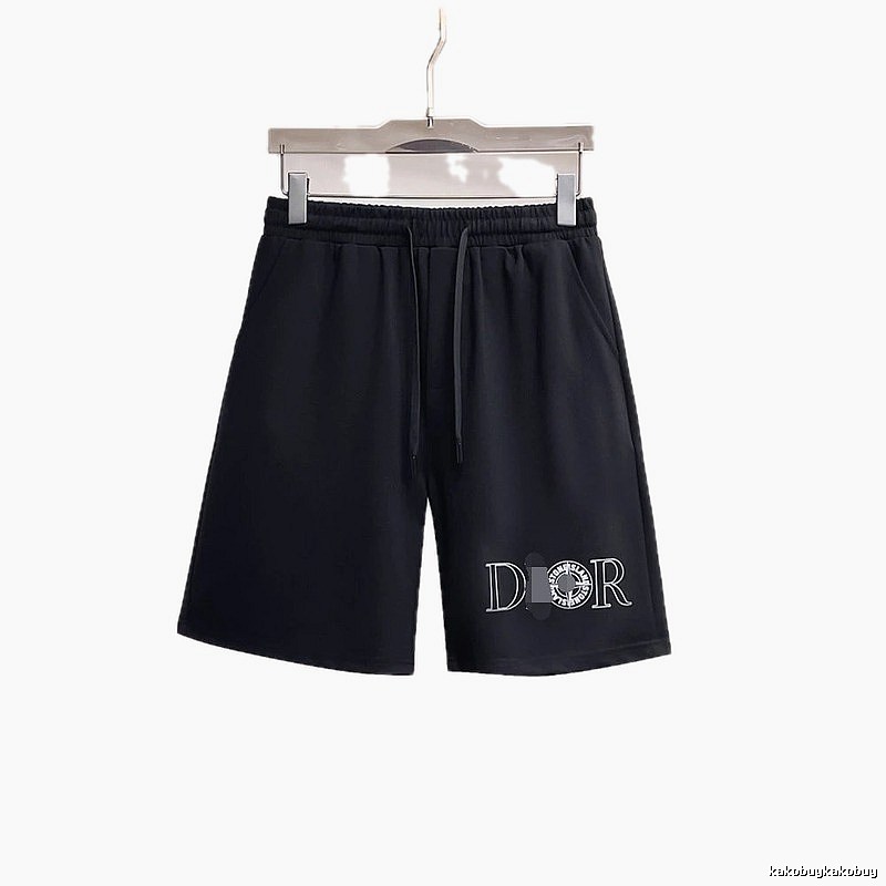 Dior Letter Print Trendy Style Black Casual Shorts