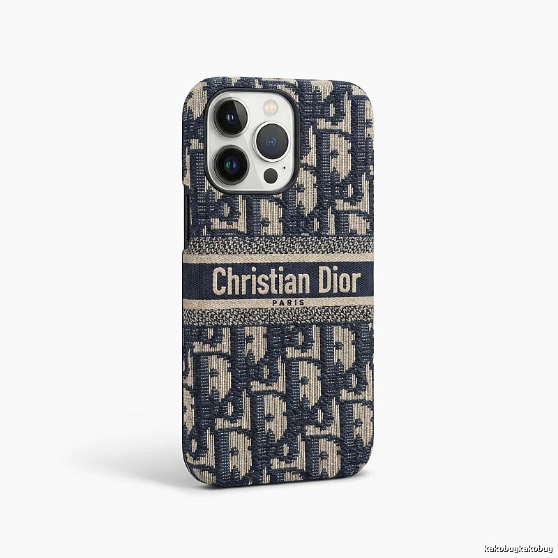 Dior Monogram Dark Blue Phone Case