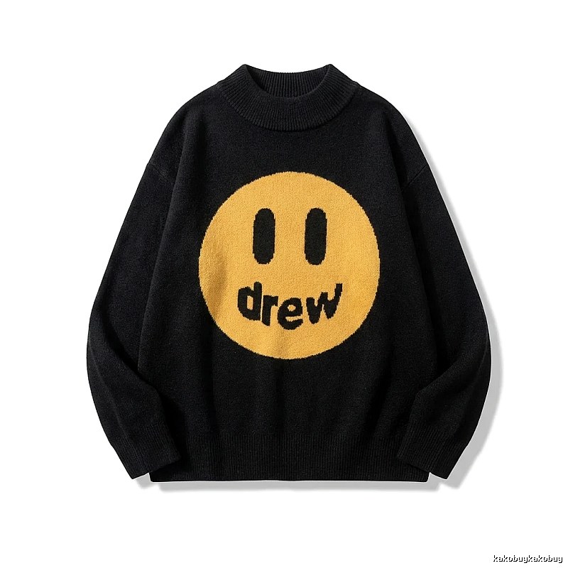 DREW Smiley Trend Brand Black Sweater