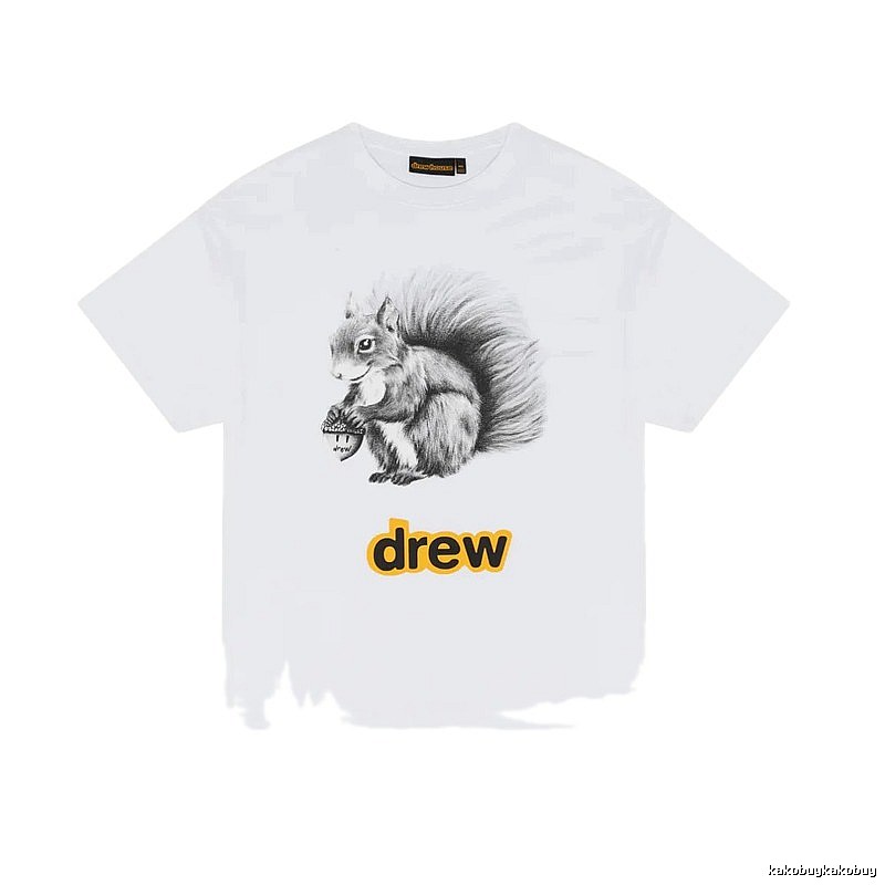 DREW Squirrel Print Street Style White T-Shirt