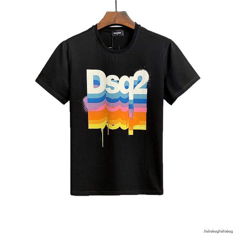 DSQ2 Color Gradient Street Style Black T-Shirt