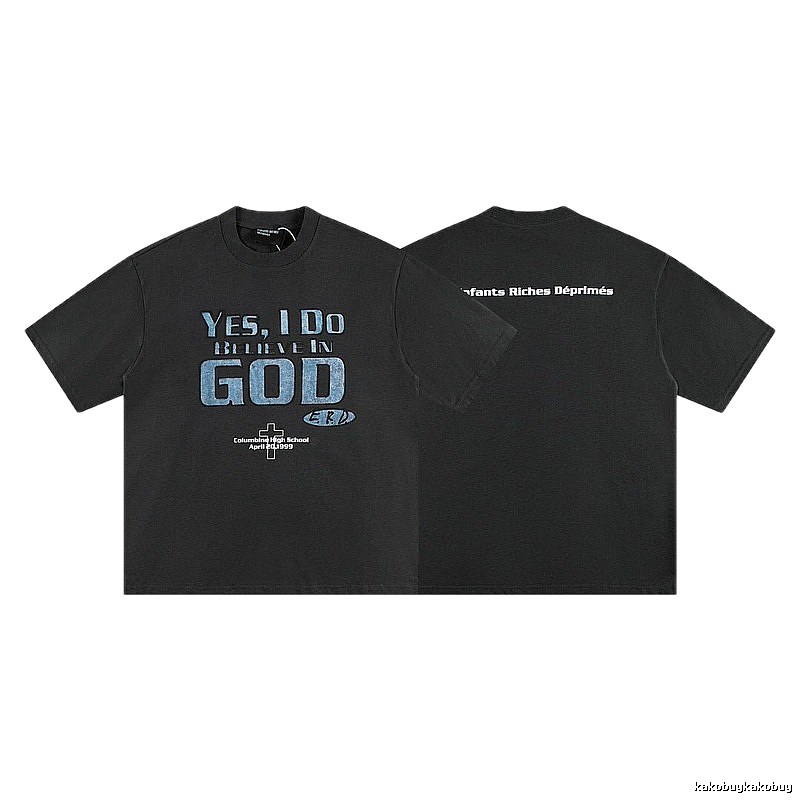 ERD Faith Slogan Dark Style Black T-Shirt