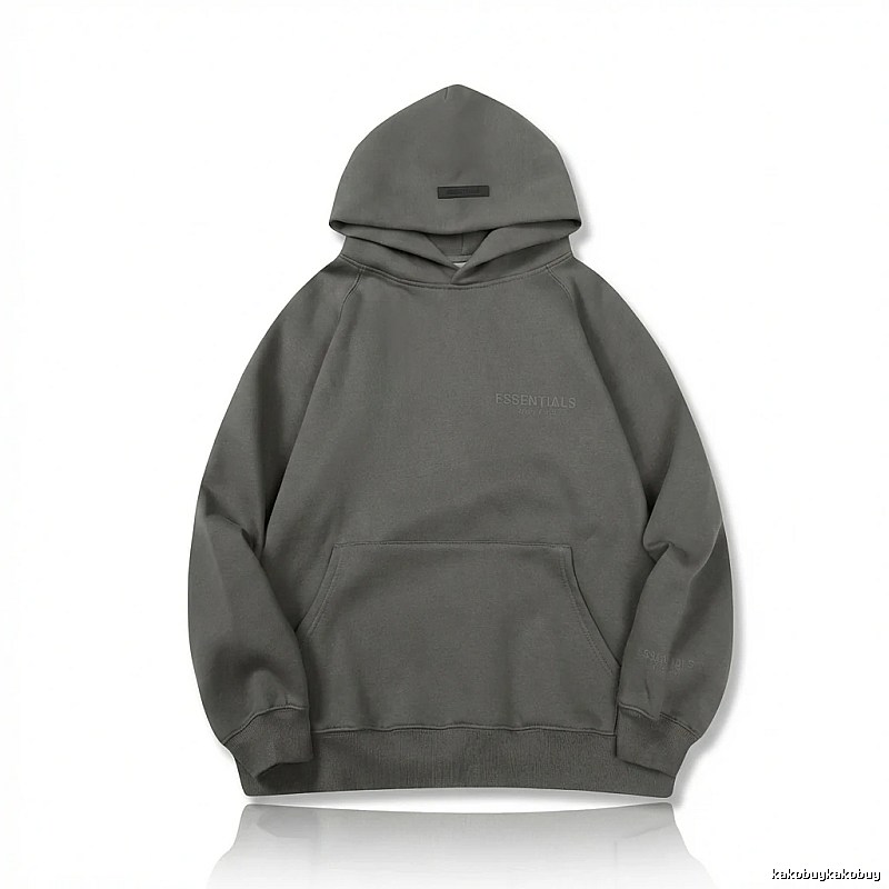 ESSENTIALS minimalist style grey hoodie