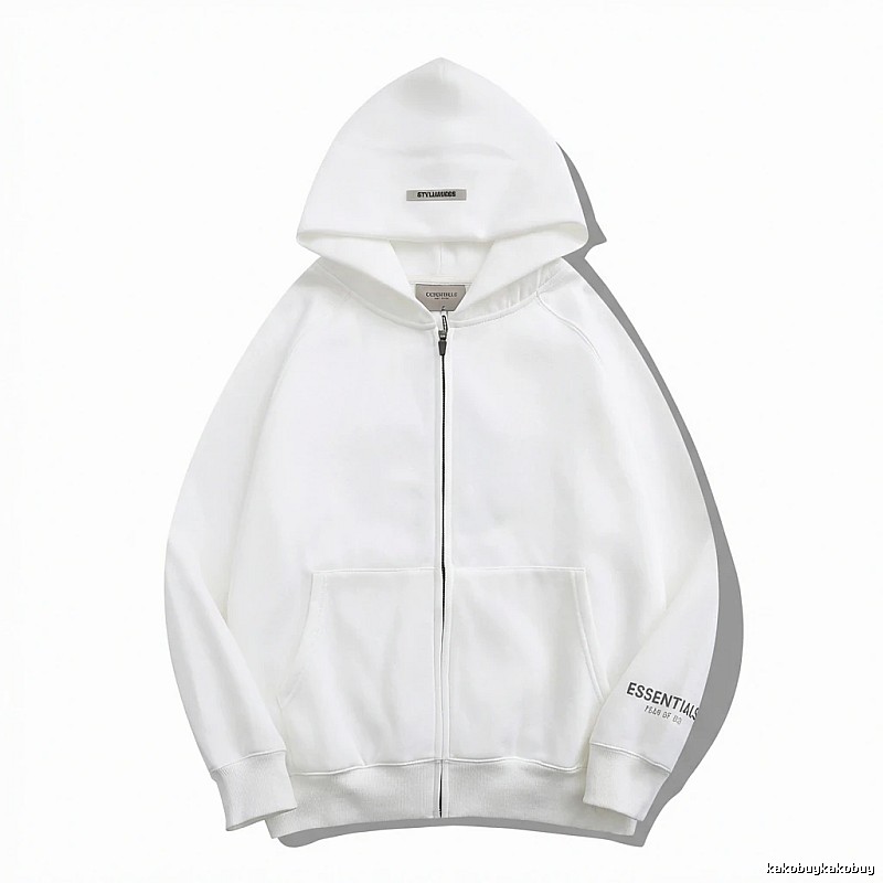 ESSENTIALS minimalist style white hoodie