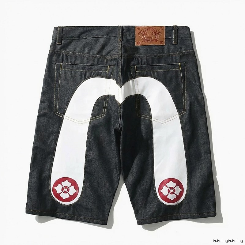 EVISU Classic Trendy Black Shorts