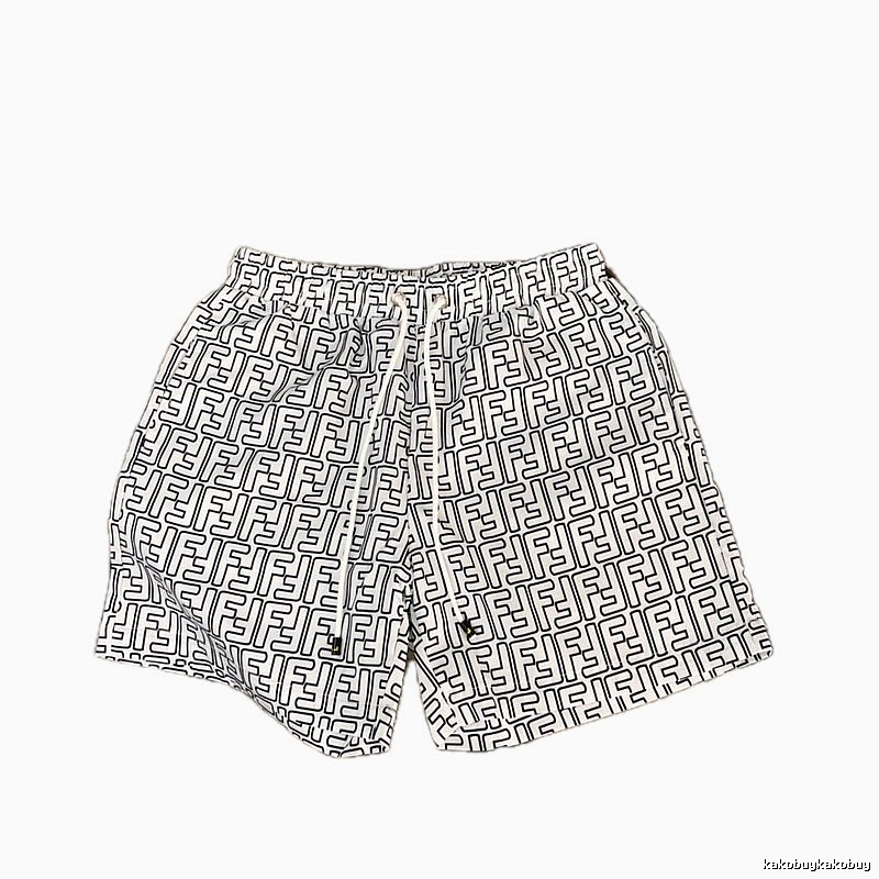 Fendi Double F Monogram Streetwear White Casual Shorts