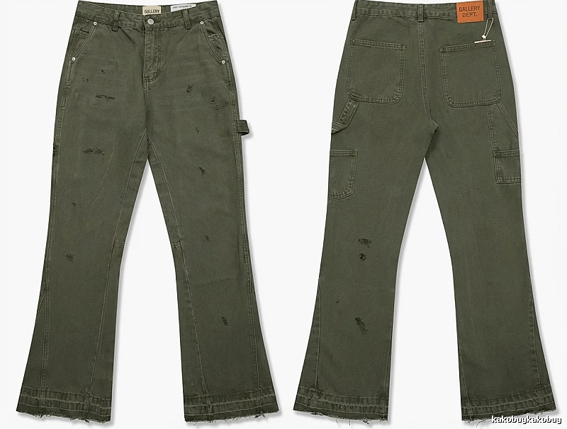 Gallery Dept. workwear style dark green pants