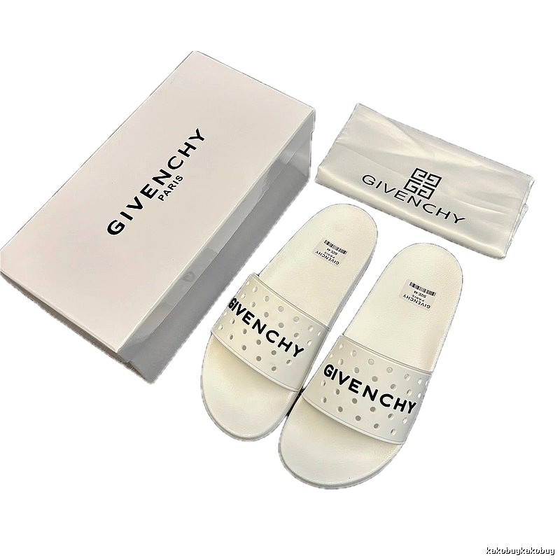 Givenchy Cut-out Trendy Style White Slides