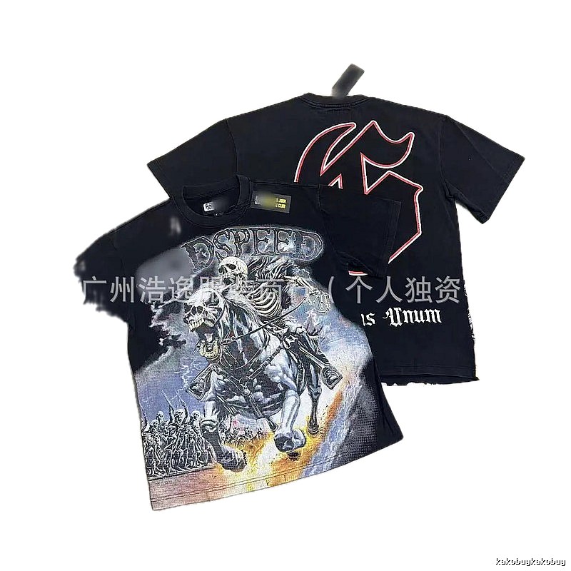 GOD Skeleton Knight Street Style Black T-Shirt
