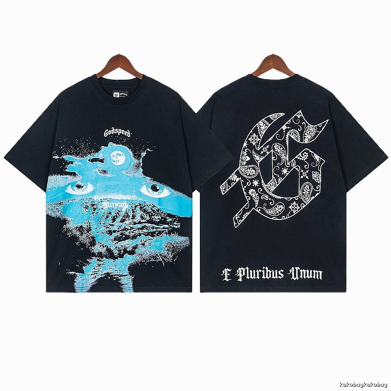 Godspeed Paisley Street Style Black Printed T-Shirt