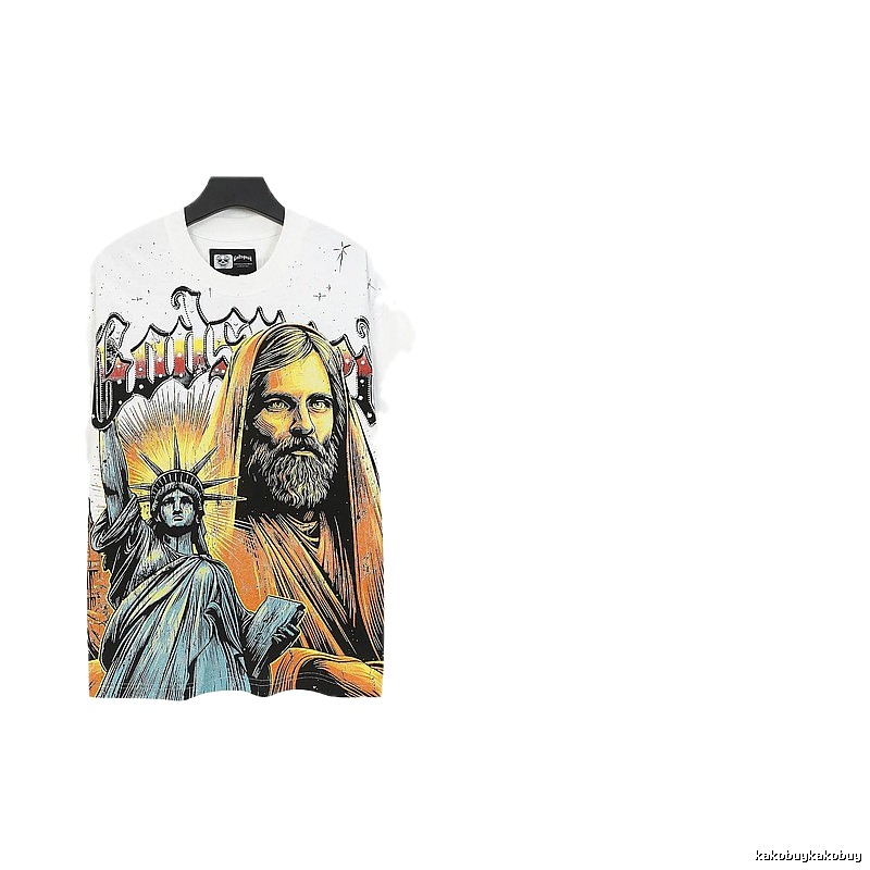 Godspeed Portrait Print American Street Style White T-Shirt