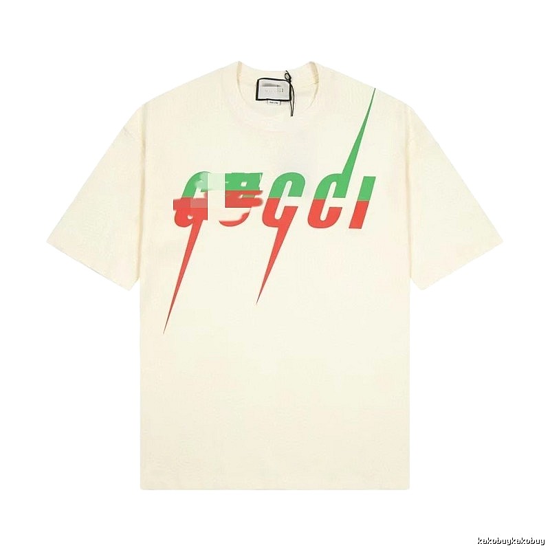 Gucci Color-block Print Casual Style Off-white Short-sleeve T-shirt