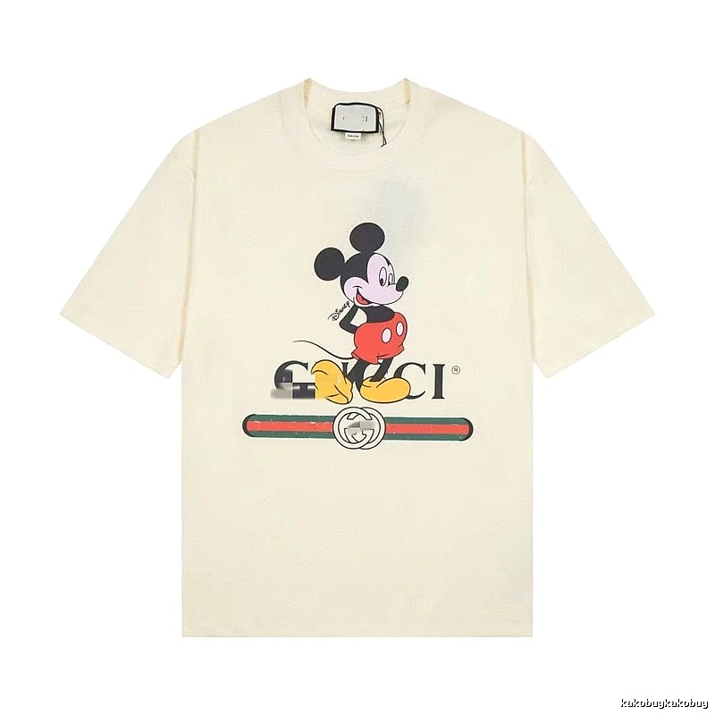 Gucci x Mickey Mouse Co-branded Vintage Style Off-white T-shirt