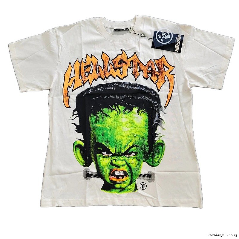 Hellstar Frankenstein Street Style White T-shirt