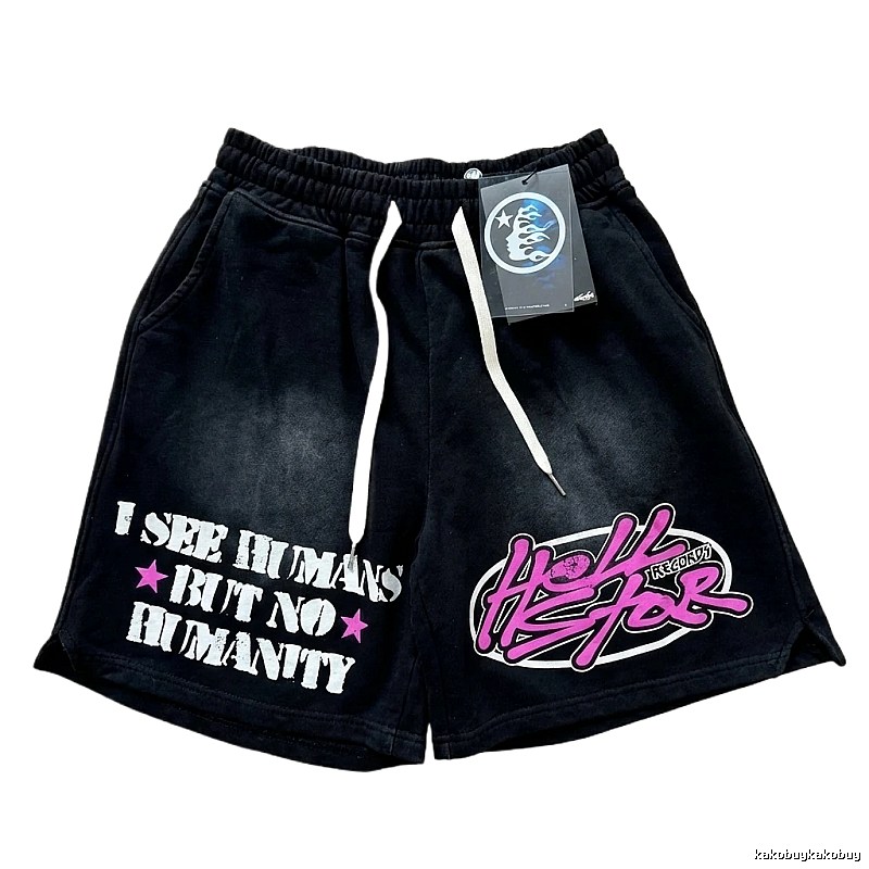 Hellstar graffiti-style black shorts