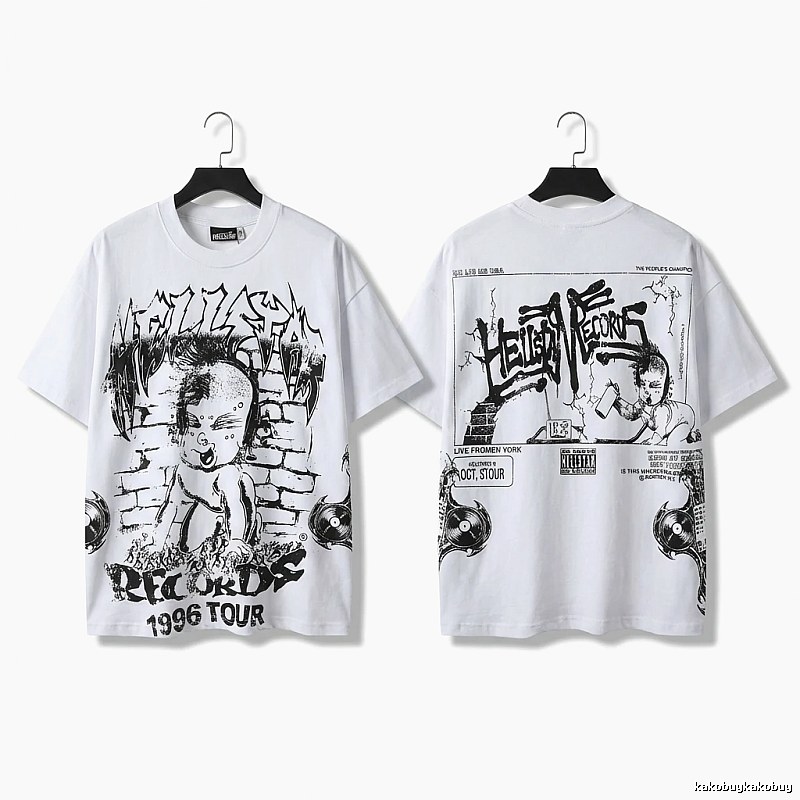Hellstar graffiti-style white T-shirt