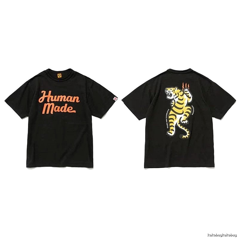 Human Made Patterned Heart logo T-shirt Black Green Human with Signature Styling
