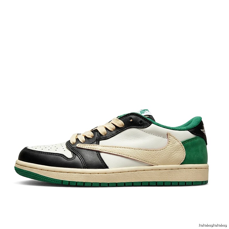Jordan AJ1 Retro Style Black-Green-White Shoes