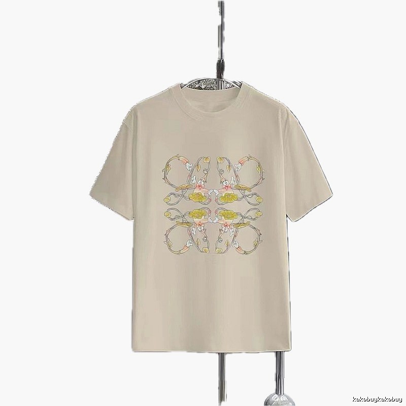LOEWE Floral Print Casual Off-white T-shirt