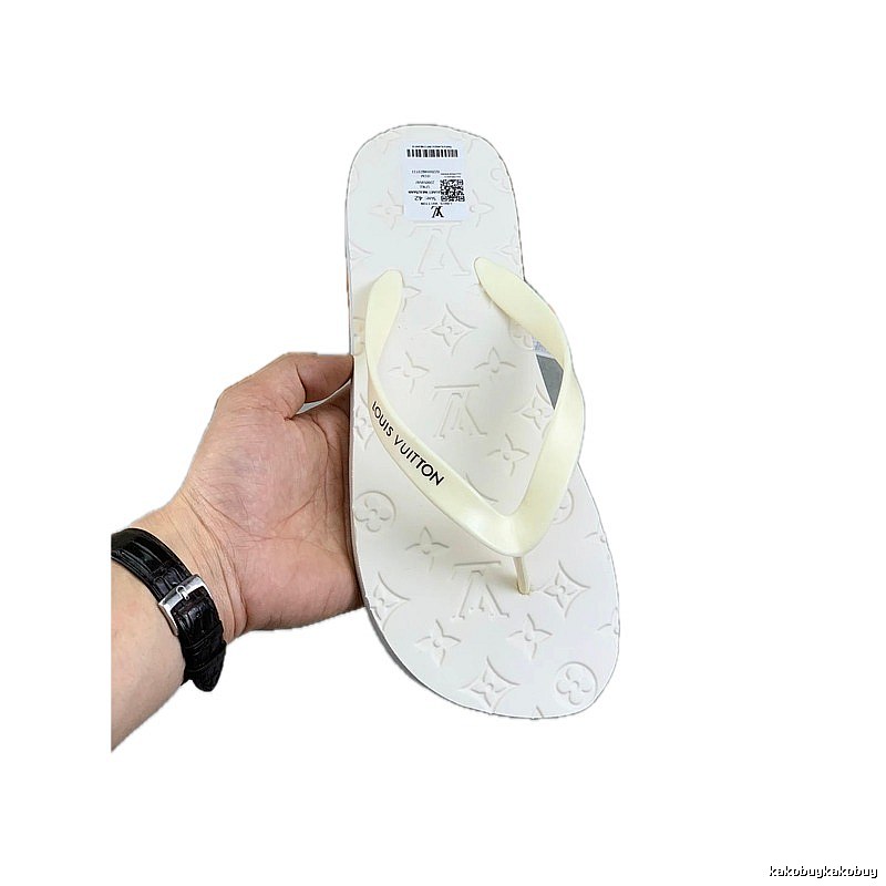 Louis Vuitton Classic Embossed Casual Off-white Flip-flops