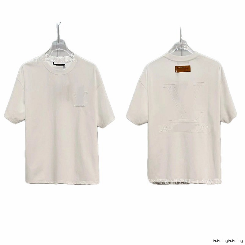 Louis Vuitton Embossed Minimalist Style White Short-sleeve T-shirt