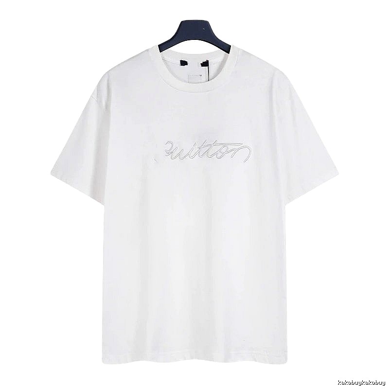 Louis Vuitton Embroidered Minimalist Style White Short-sleeve T-shirt