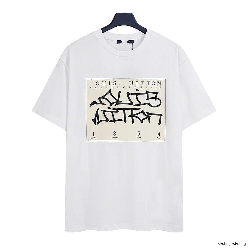 Louis Vuitton Graffiti Street Style White Short-sleeve T-shirt