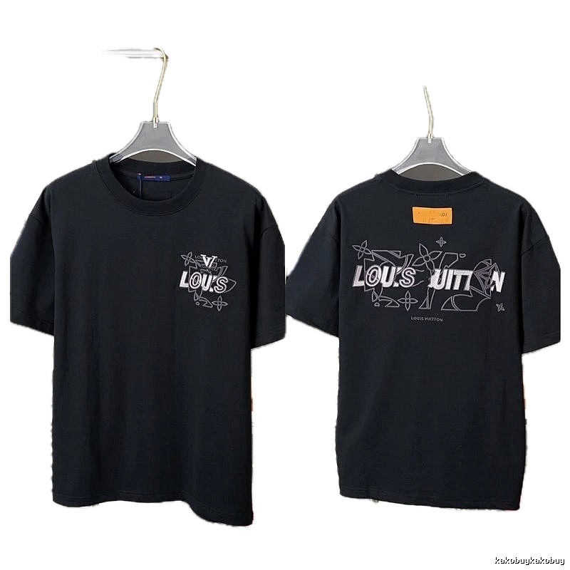 Louis Vuitton Graffiti Trend Style Black Short-sleeve T-shirt
