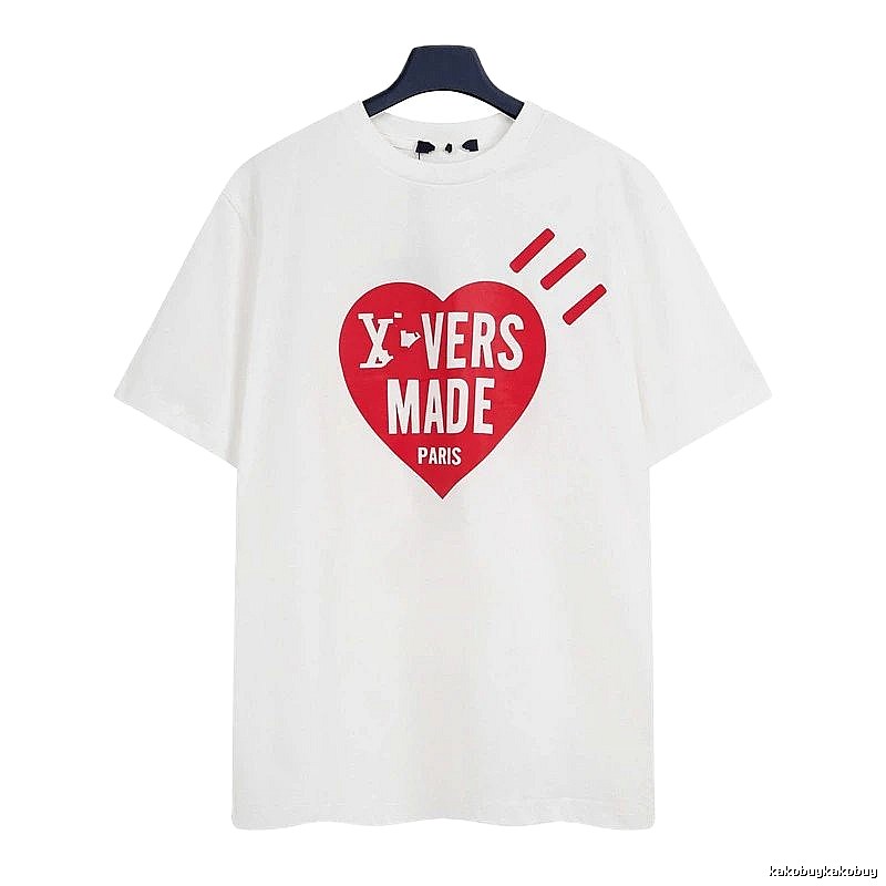 Louis Vuitton Heart Print Trendy Style White T-Shirt