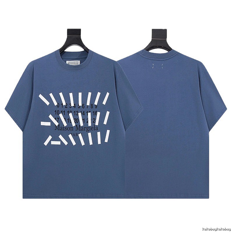 Maison Margiela Digital Print Street Style Grey-blue T-shirt