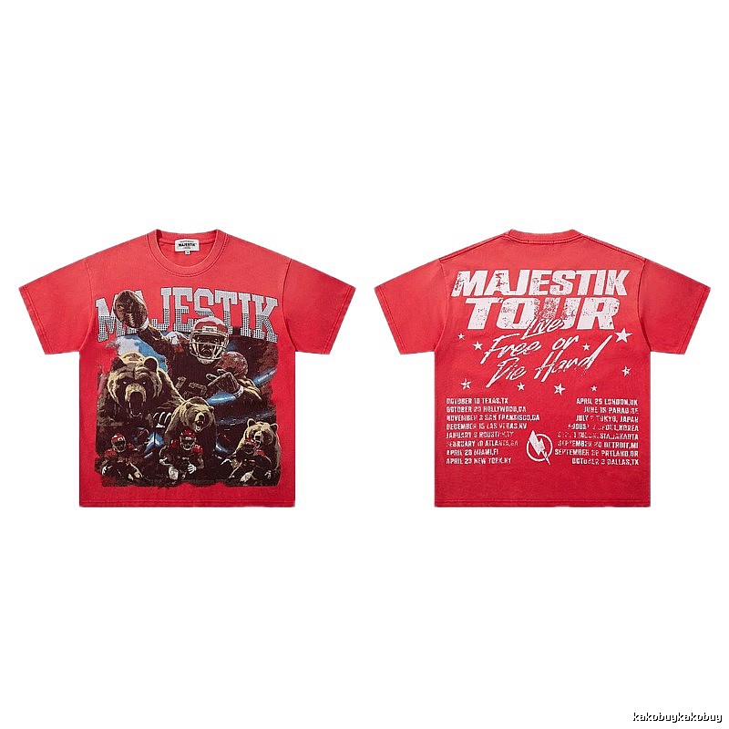 MAJESTIKTOUR American Retro Red T-shirt
