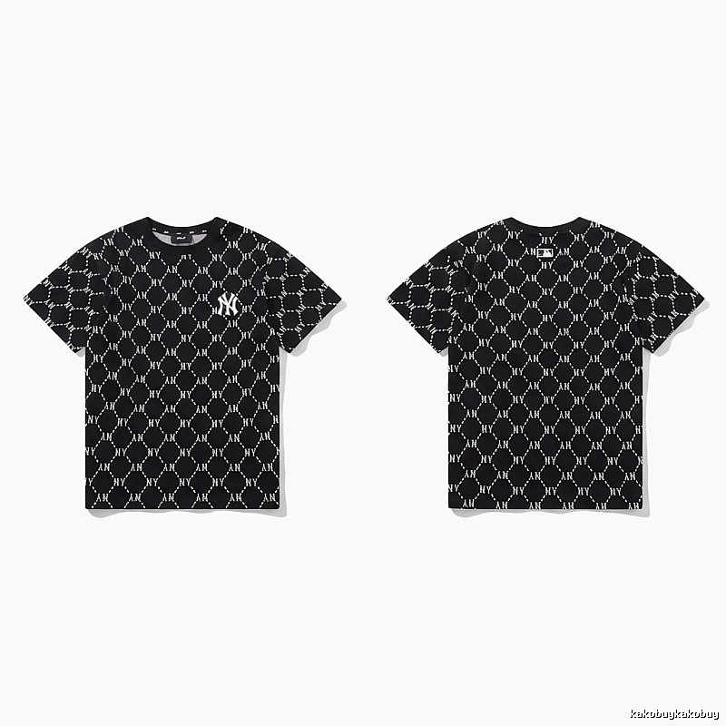 MLB full - print style black T - shirt