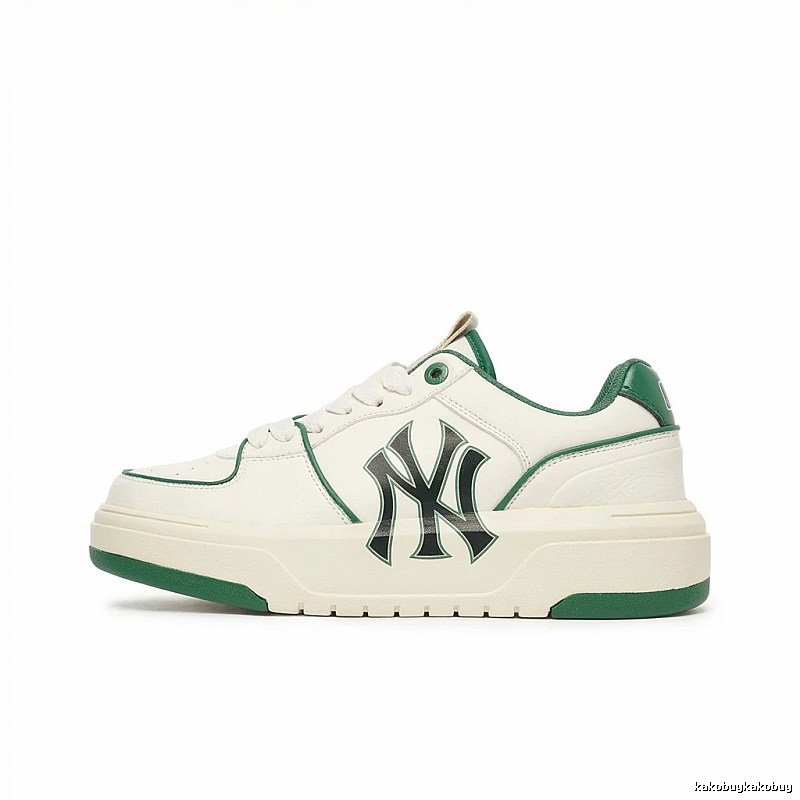 MLB NY Series Retro White and Green Canvas Shoes